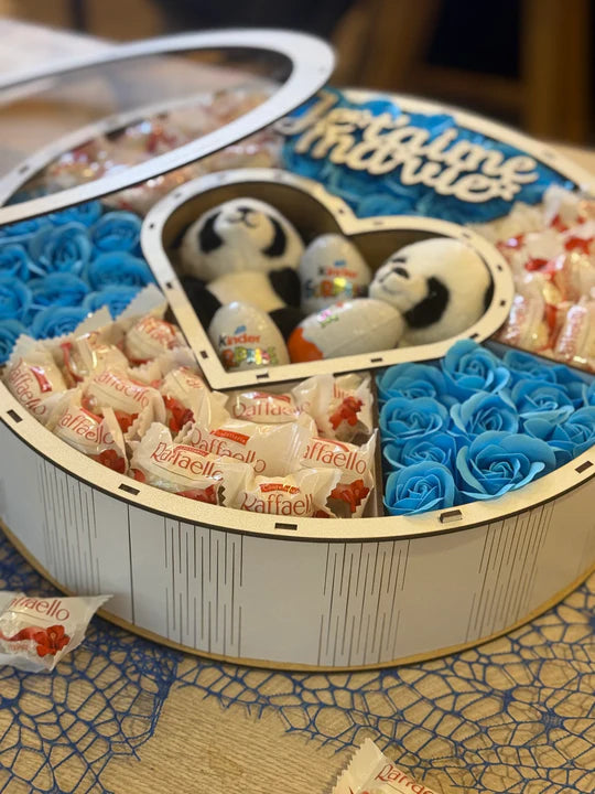 Coffret ChocoBox Panda Amoureux - Bleu Prestige