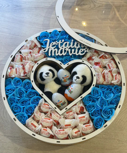 Coffret ChocoBox Panda Amoureux - Bleu Prestige